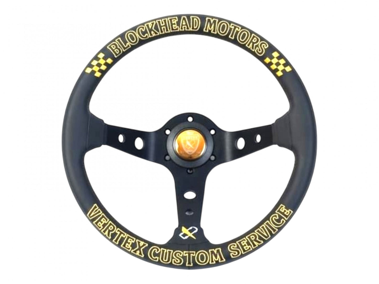 Vertex x Block Head Motors Steering Wheel
