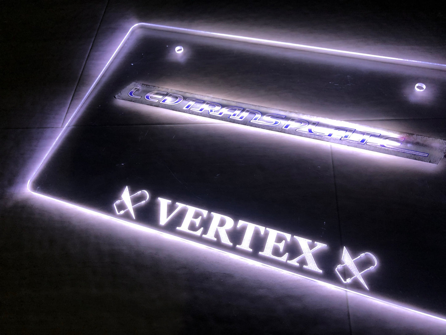 Vertex LED licence plate surround